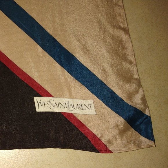 ❤️YSL Yves Saint Laurent Foulards Bandana Silk Scarf Nordstrom - Picture 2 of 5